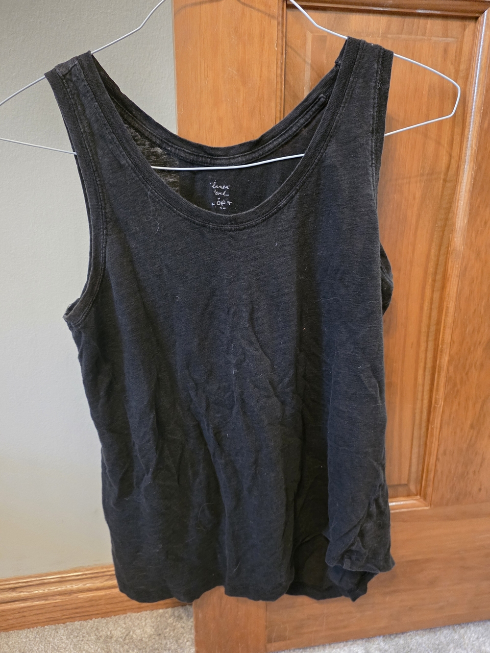 LOFT Linen Black Sleeveless Tank Top